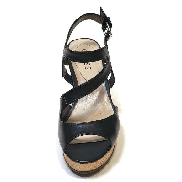 Guess Platform Wedge Cork Sandal High Heel Open Toe Round Toe Sexy Y2K Trendy 7 - Picture 4 of 14